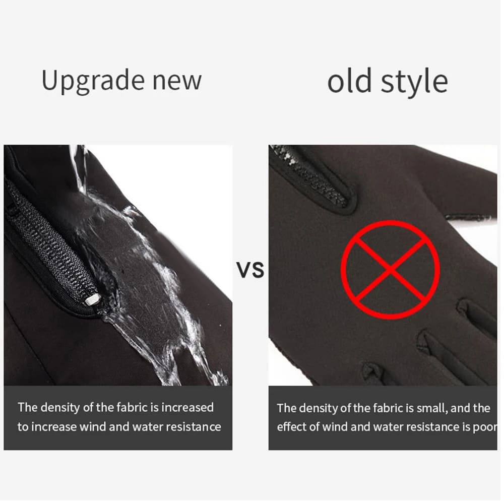 Rękawice Zimowe Ocieplane Polarem - Wodoodporne, Dotykowe, Przyjazne dla Skóry, Do Jazdy Moto i Sportów Zimowych