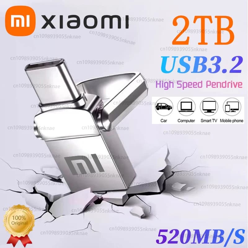 Mini Pendrive Xiaomi 2TB USB 3.0 Type‑C – Szybki Dysk Flash do PC, Laptopa i Smartfona – Wysoka Prędkość