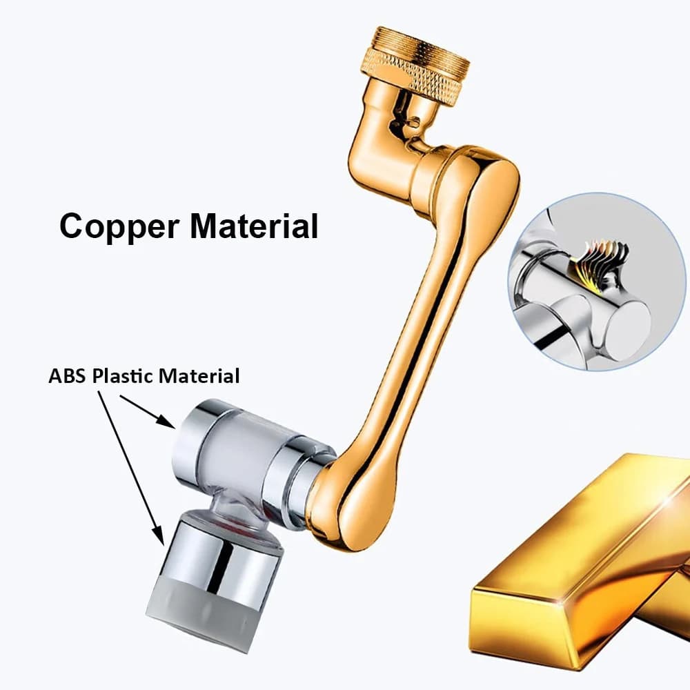 Universal Dual Modes Faucet Extender with Filter Metal 1080 Swivel Tap Bubbler Nozzle Sprayer Filtered Kitchen Faucet Extension