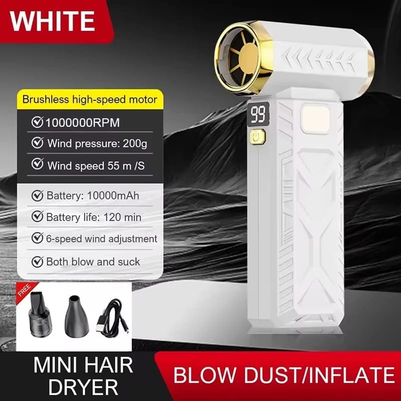 Xiaomi 2in1 Violent Fan 1000000RPM Super Powerful Air Blower Vacuum Blowing Suction For Dust Cleaner Brushless Turbo Strong Wind