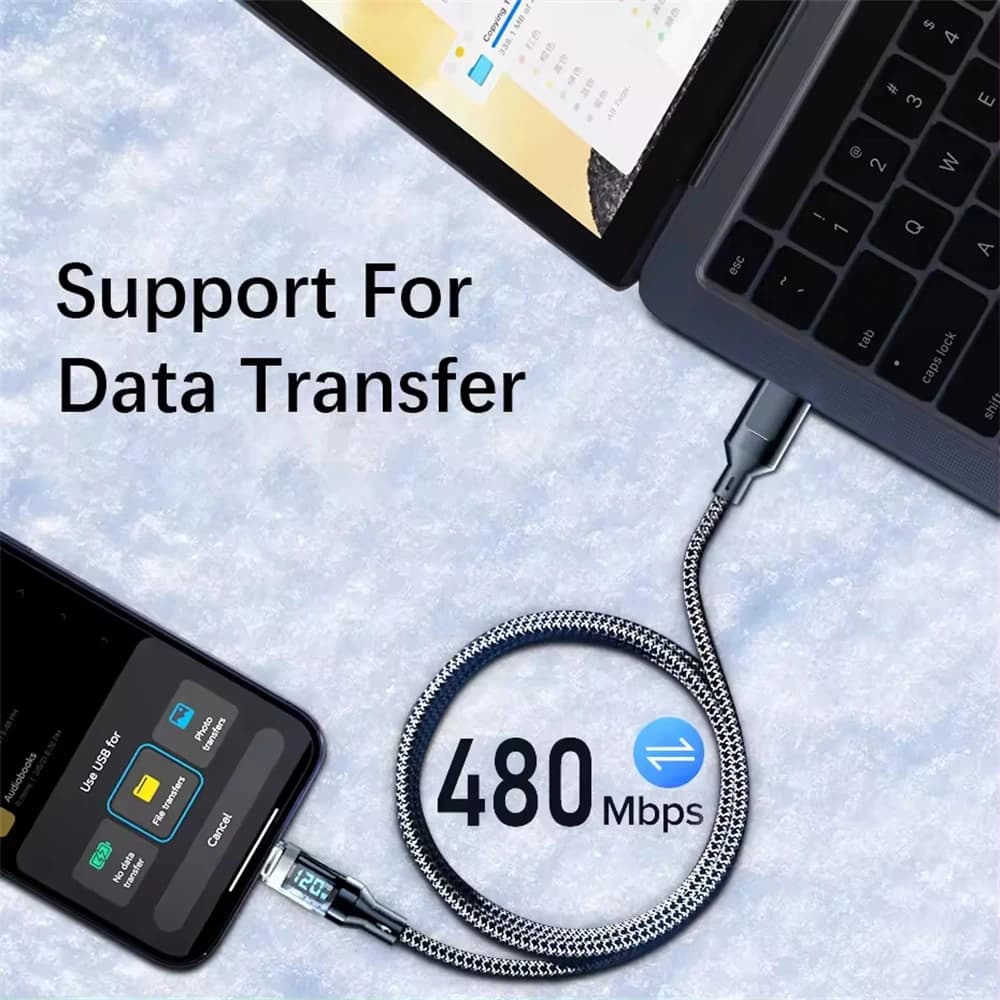 Kabel Szybkiego Ładowania NNBILI USB‑C 120W/6A – PD, 2m  MacBook, Xiaomi, Samsung