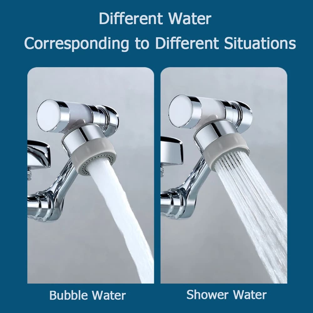 Universal Dual Modes Faucet Extender with Filter Metal 1080 Swivel Tap Bubbler Nozzle Sprayer Filtered Kitchen Faucet Extension