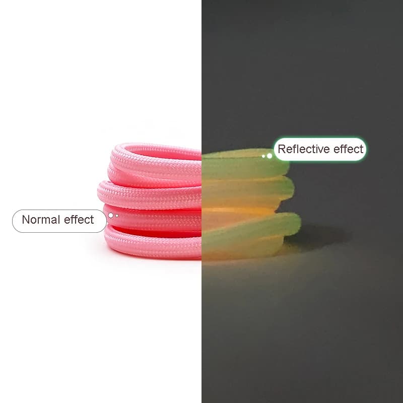 Sznurówki świecące w nocy – okrągłe, fluorescencyjne, dla dorosłych i dzieci, idealne do do trampek i obuwia sportowego.