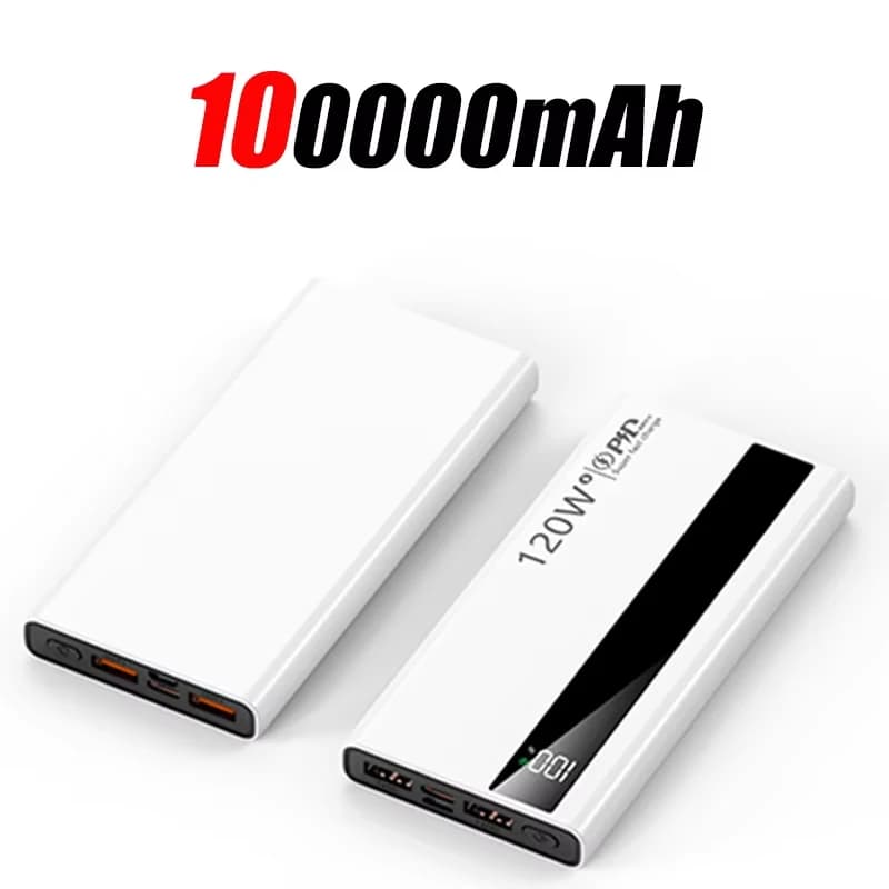 Powerbank 200000mAh 120W – Superszybkie Ładowanie, Wysoka Pojemność  iPhone, Samsung, Huawei, Xiaomi
